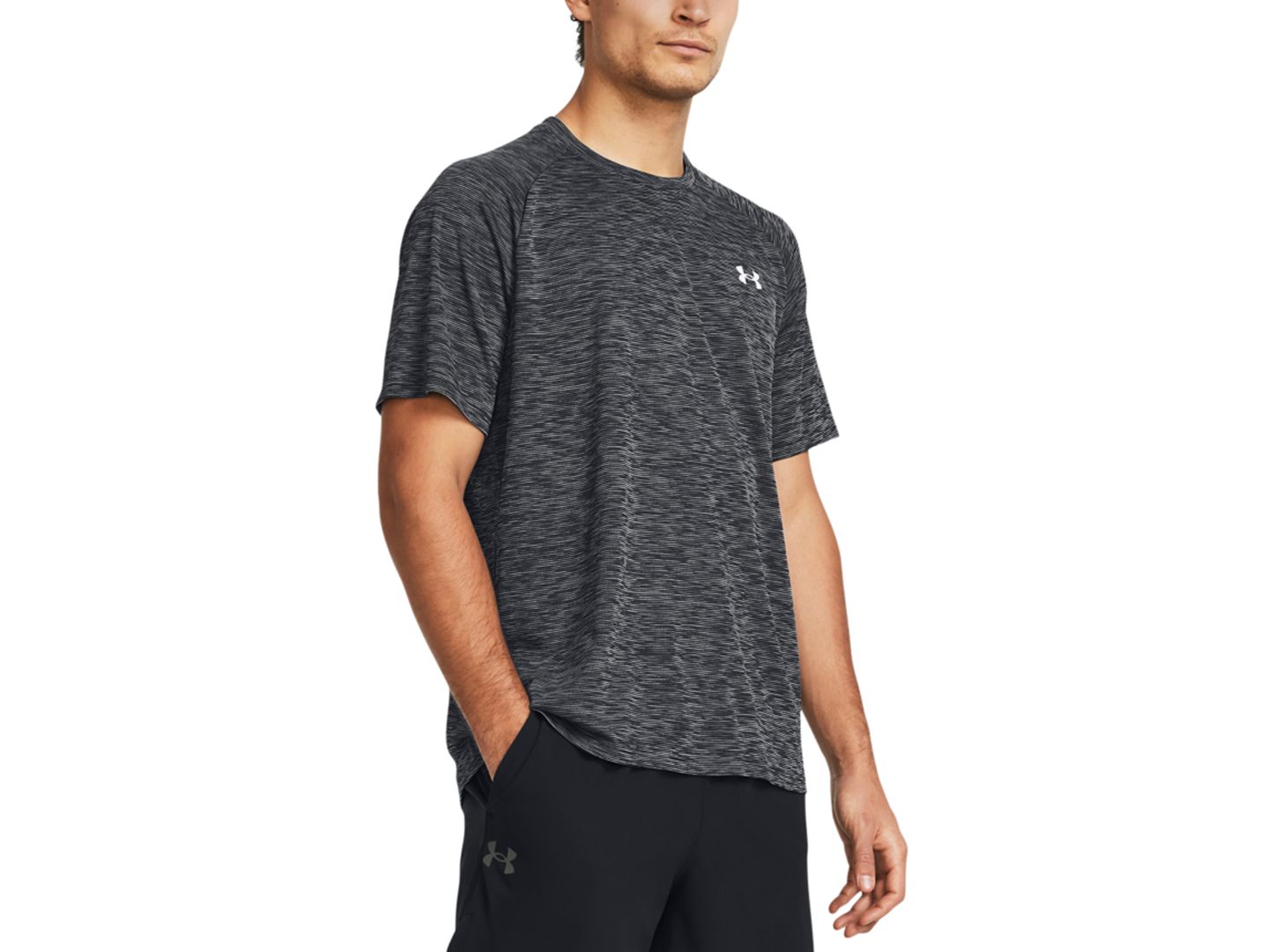 Мужская футболка Under Armour Textured Performance Logo, цвет: Чёрный — фото 1