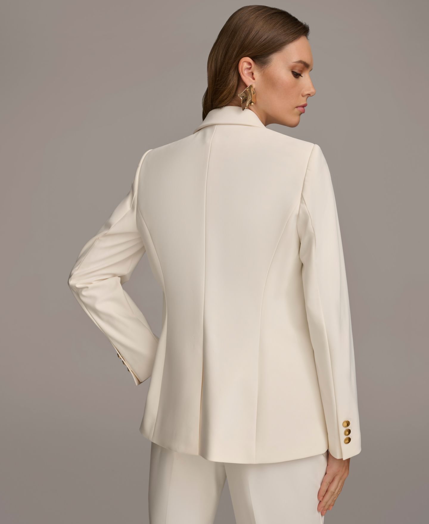 Женский пиджак Donna Karan New York One Button Blazer, цвет: Кремовый — фото 2
