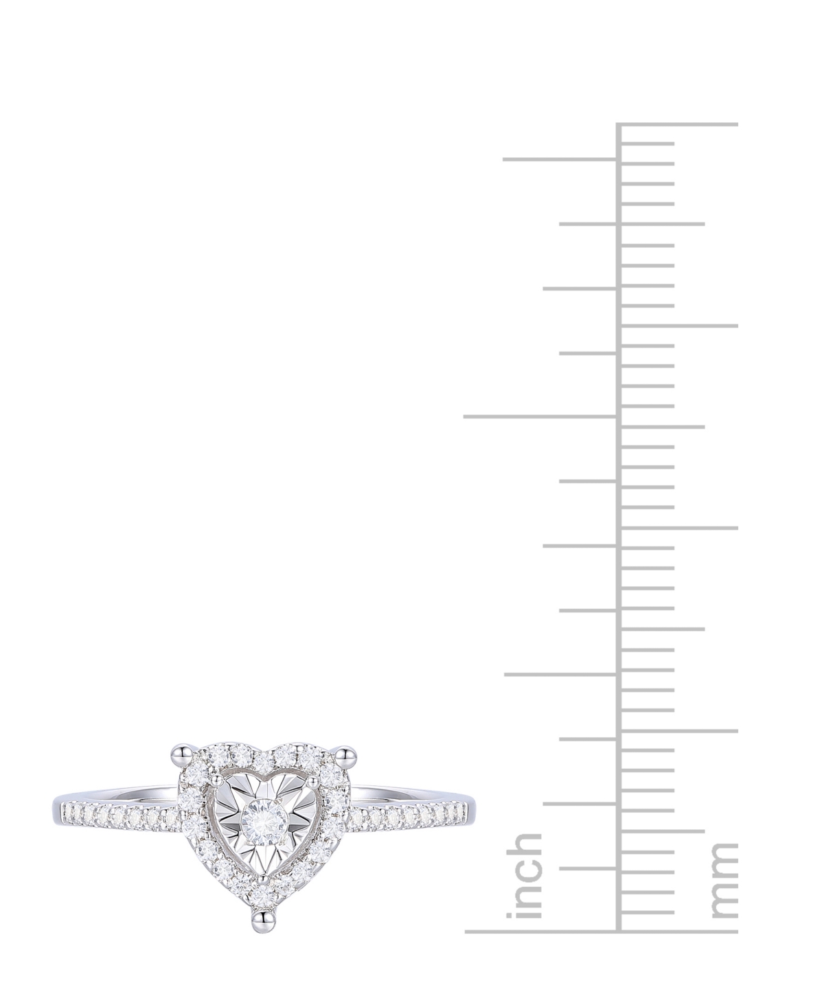 Shop Macy's Diamond Heart Halo Ring (1/4 Ct. T.w.) In Sterling Silver