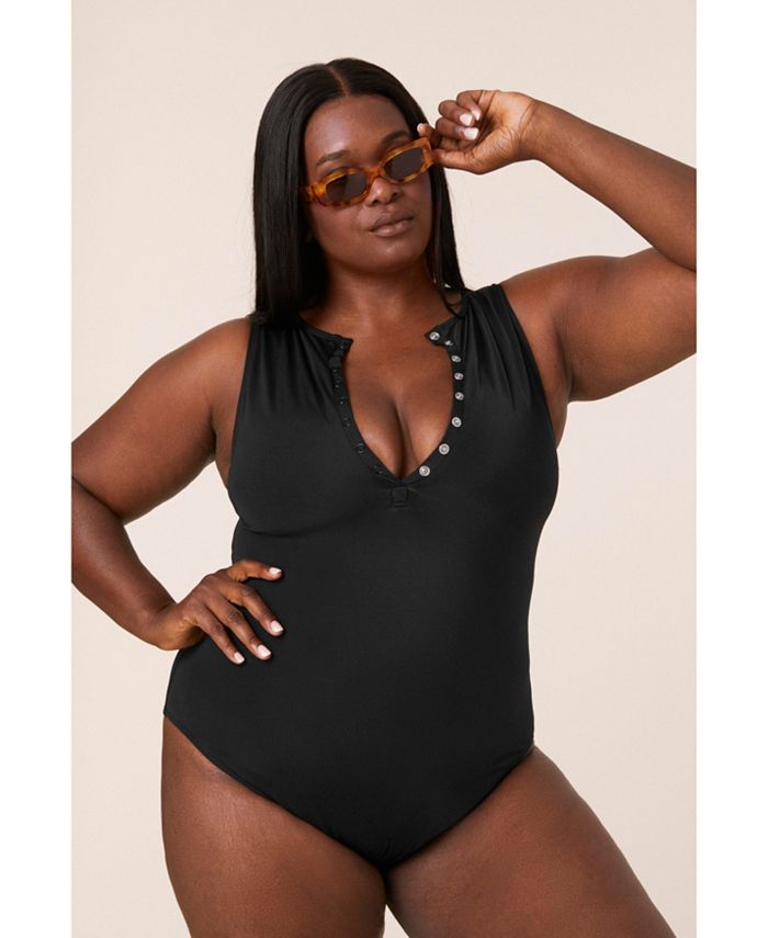 Andie Plus Size Malibu Snap Front One Piece Swimsuit Macy's