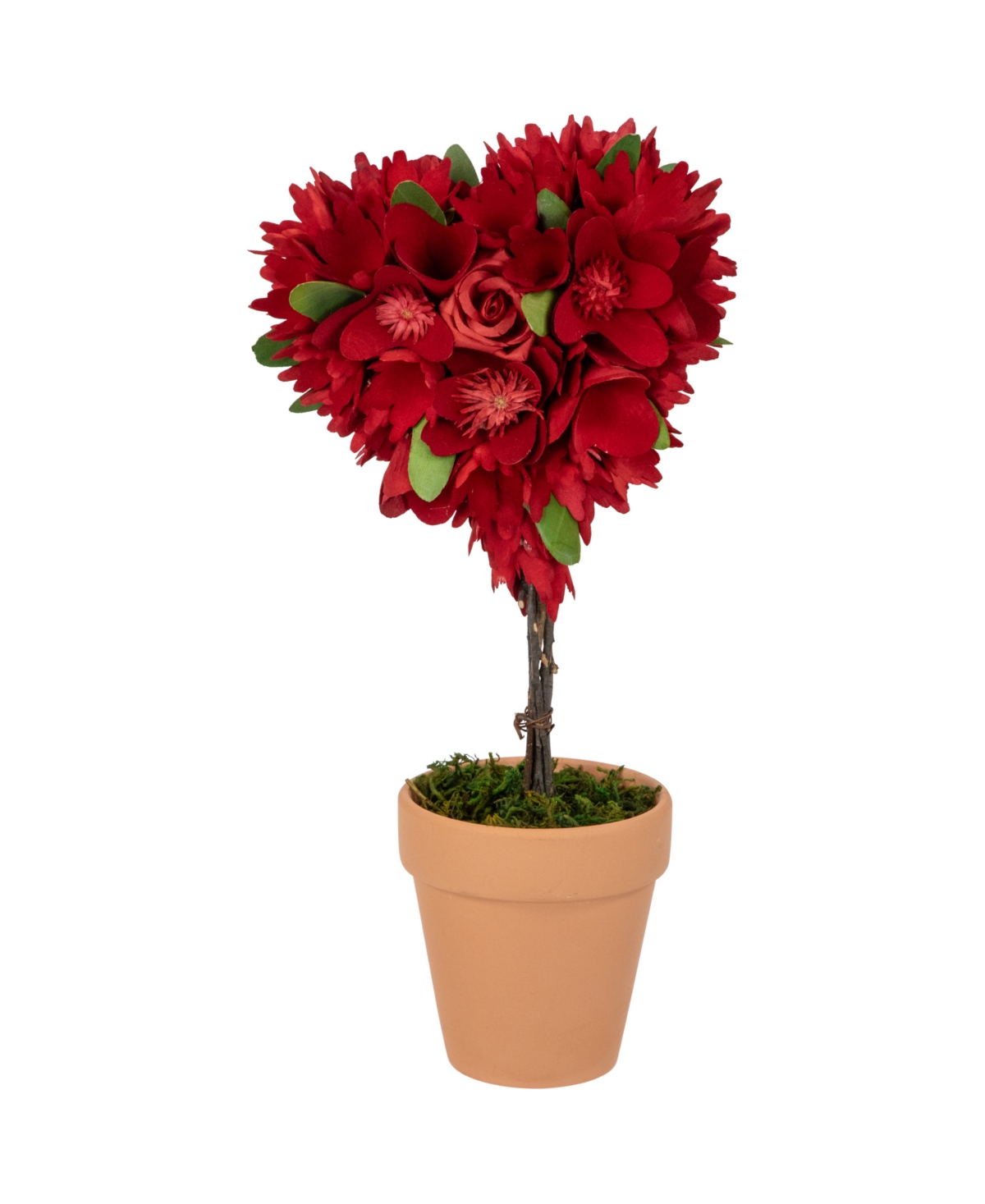 Northlight 14.5" Artificial Mixed Floral Valentine's Day Potted Topiary In Red