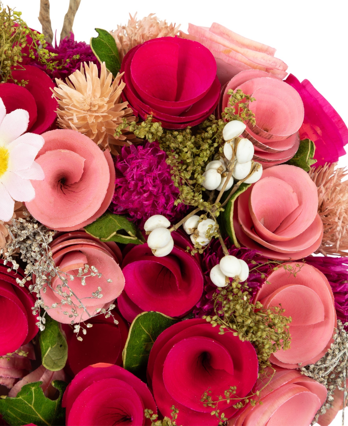 Northlight Mixed Floral With Daisies And Berries Artificial Valentine's Day Heart Wreath, 10.25" In Red
