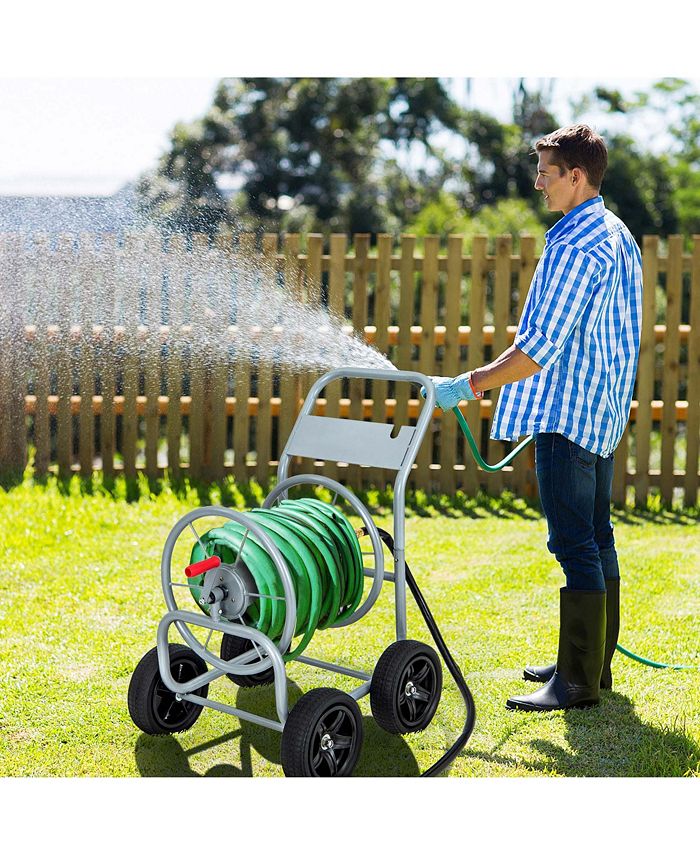 Costway Garden Hose Reel Cart Holds 330ft of 3/4''or 5/8'' Hose 400ft
