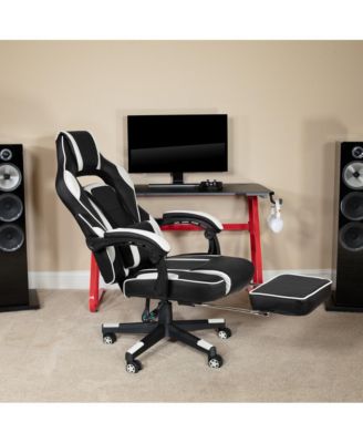 Ergonomic Gaming Chair -Recline Back/Arms, Footrest, Massaging Lumbar