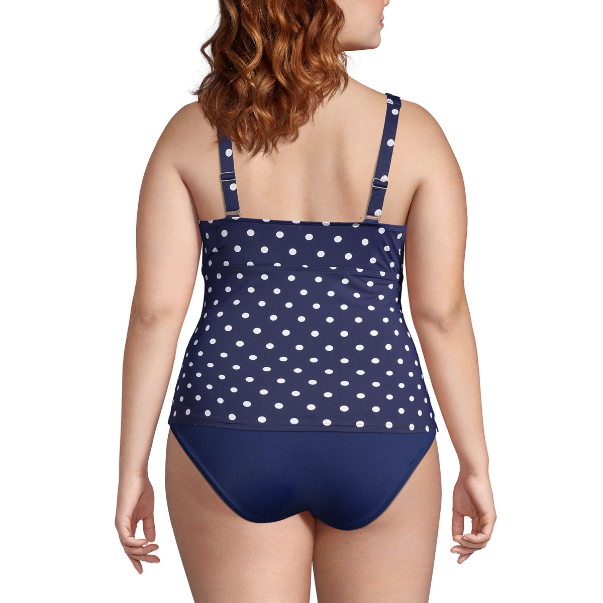 Lands' End Plus Size Dd-Cup V-Neck Wrap Underwire Tankini Swimsuit Top