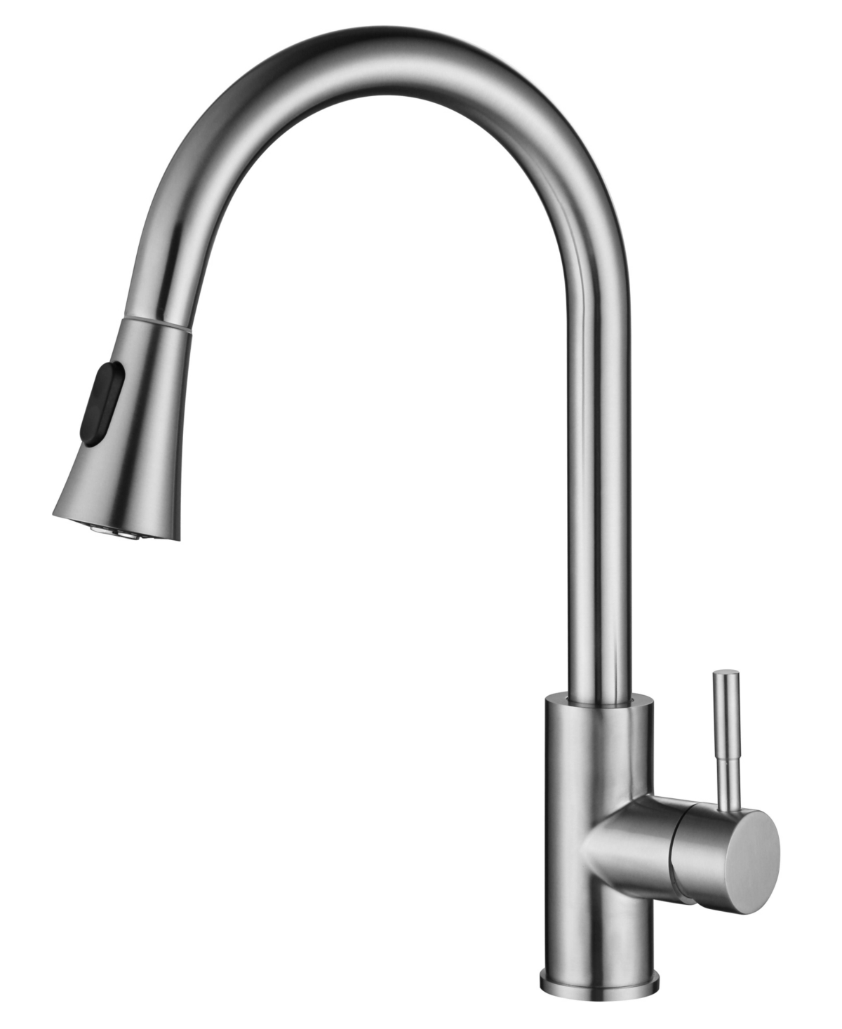 Single Handle High Arc Brushed Nickel Pull Out Kitchen Faucet with Pull Down Sprayer - Silver