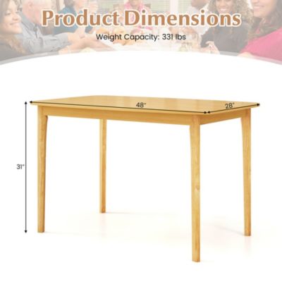 48'' Wooden Dining Table Rectangular Farmhouse Kitchen