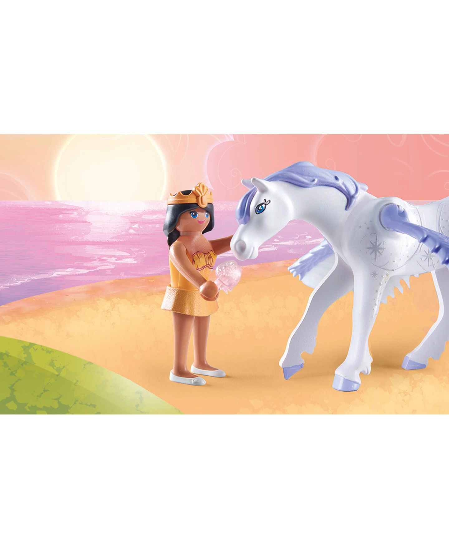 Детские фигурки PLAYMOBIL Pegasus with Rainbow in the Clouds 4-Piece Playset, Ages 4+ — фото 7