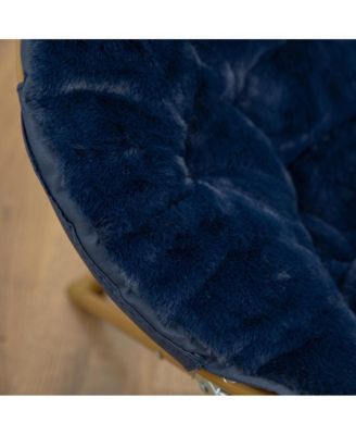 Io Kid'S Folding Saucer Chair With Cozy Faux Fur Upholstery And Metal Frame For Playroom, Bedrooms, Nursery And More