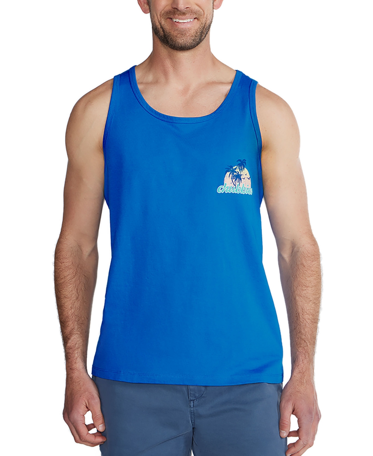 Men's The Giant Wave Logo Graphic Tank - Bright Blue