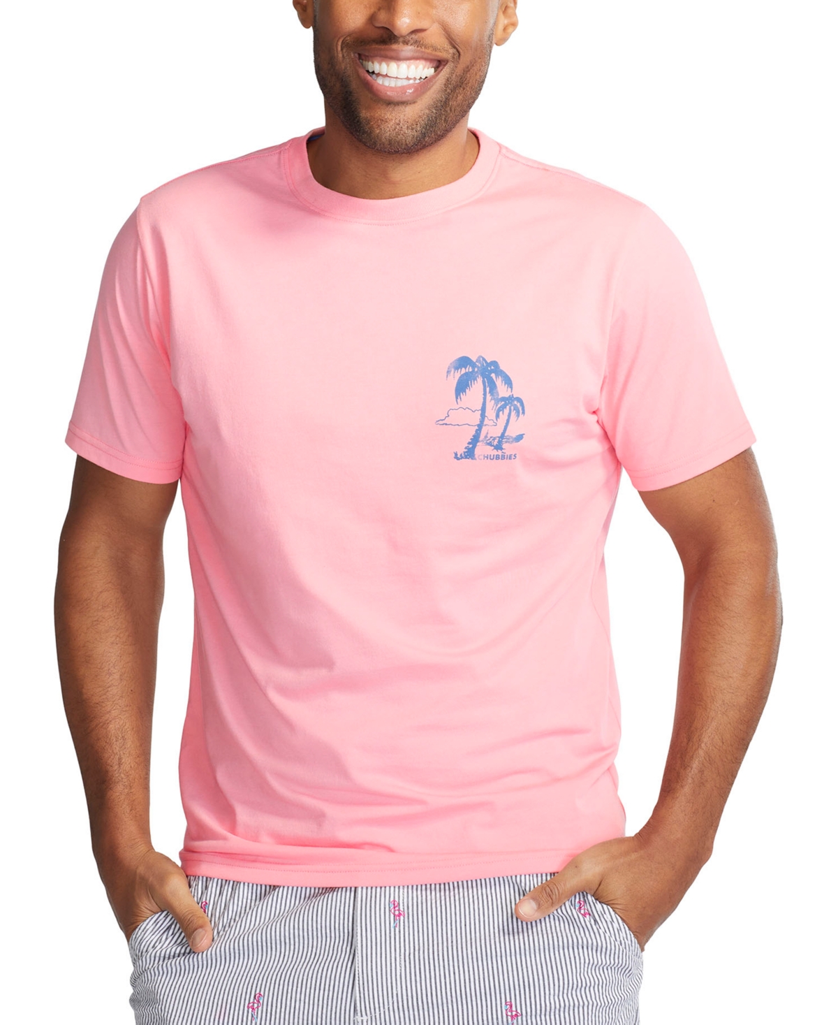 Shop Chubbies Men's The Relaxer Relaxed-fit Logo Graphic T-shirt In Coral