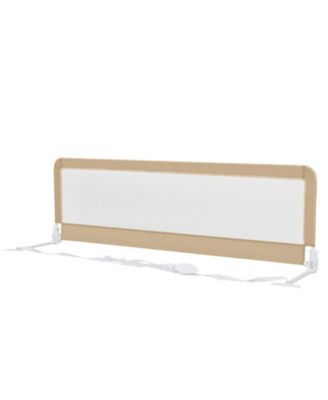 71 Inch Extra Long Swing Down Bed Guardrail with Safety Straps - Beige 57$