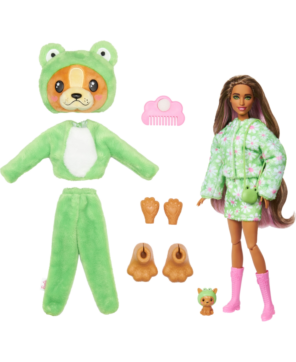 Shop Barbie Cutie Reveal Costume-themed Series Doll And Accessories With 10 Surprises, Puppy As Frog In Multi