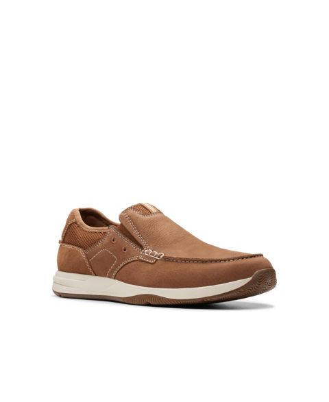 Мужские кроссовки Clarks Collection Sailview Step Slip On, цвет: Рыжевато-коричневый нубуковый