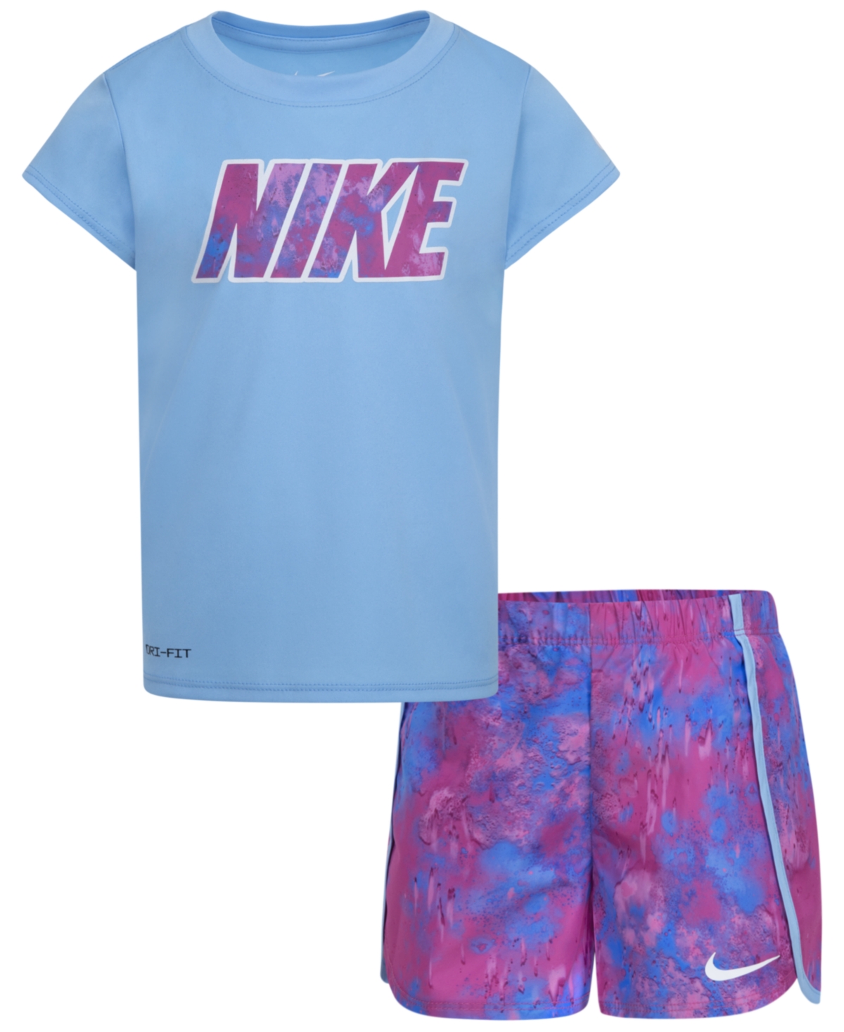 Nike Kids' Little Girls Dri-fit T-shirt And Sprinter Shorts, 2 Piece Set In Playful Pink