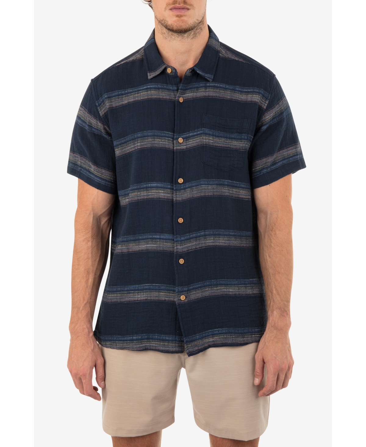 Shop Hurley Men's Baja Rincon Short Sleeves Shirt In Armored Navy