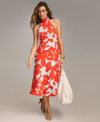 【Donna Karan New York】Hardware Halter Neck Sleeveless Gown Donna Karan New York Women's Hardware Halter Neck Sleeveless