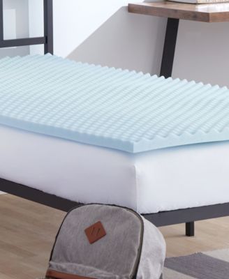 Back to Campus 1.5" Convoluted Gel-Infused Memory Foam Mattress Topper, Twin XL, Exclusively at Macy’s