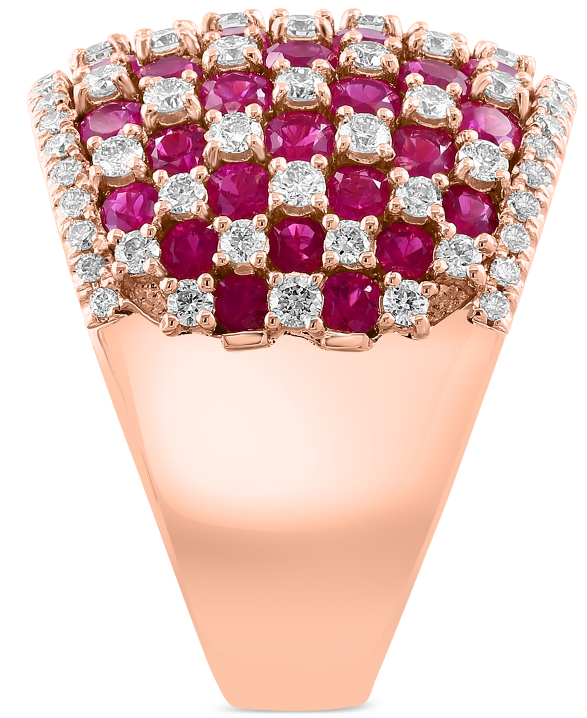 Effy Collection Effy Emerald (3-3/4 Ct. T.w.) & Diamond (1-1/5 Ct. T.w.) Statement Ring In 14k Gold In Brown