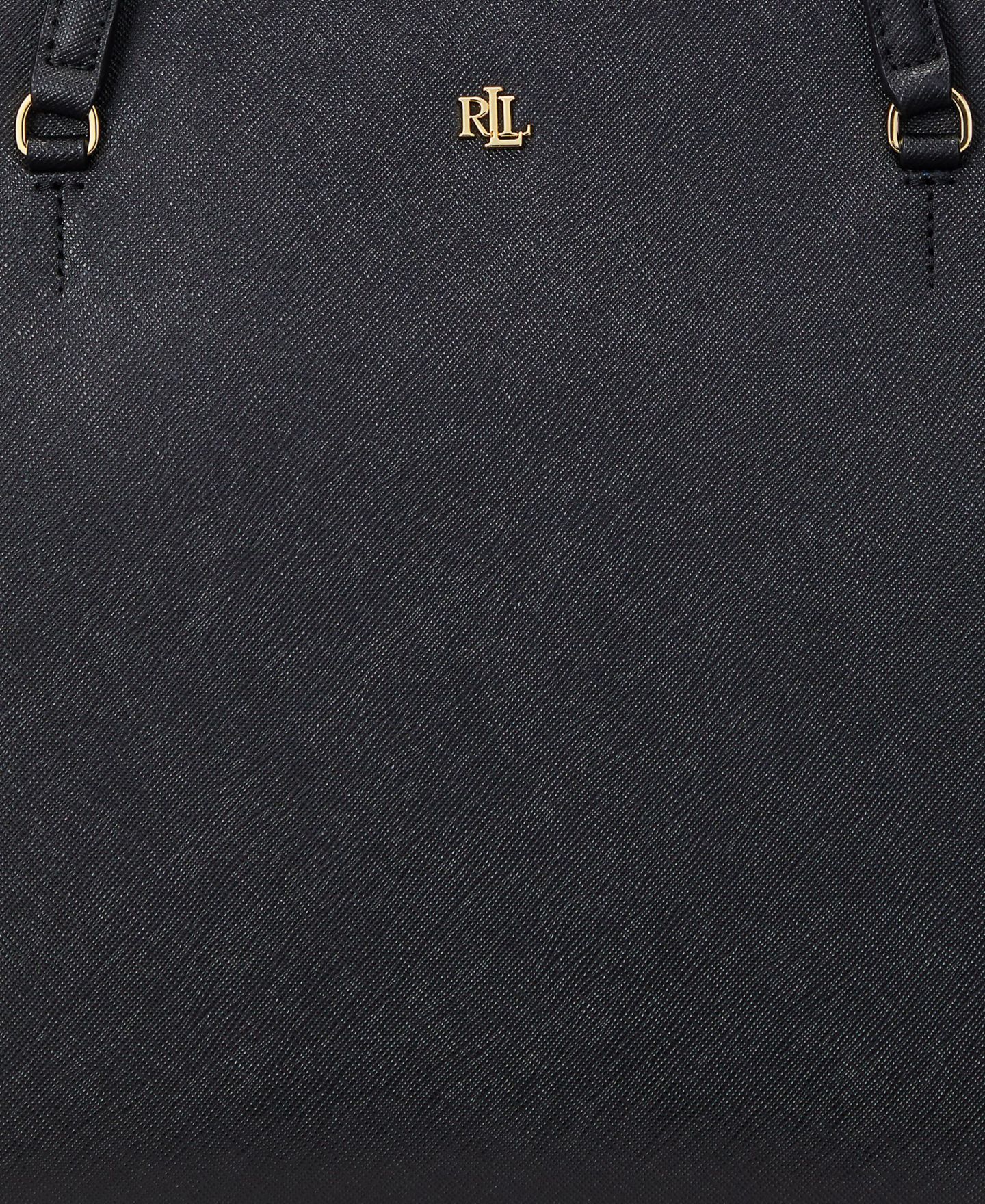 Сумка Lauren Ralph Lauren Crosshatch Leather Medium Karly Shopper Tote, цвет: Чёрный — фото 6