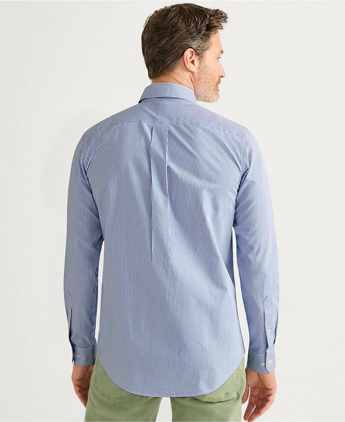 Lands' End Men's Tailored Fit No Iron Pattern Supima Cotton Pinpoint ...