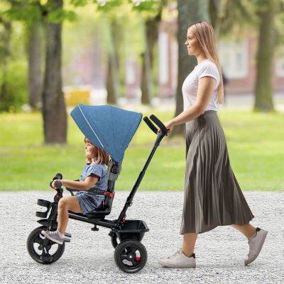 4-in-1 Baby Tricycle Toddler Trike with Convertible Seat
