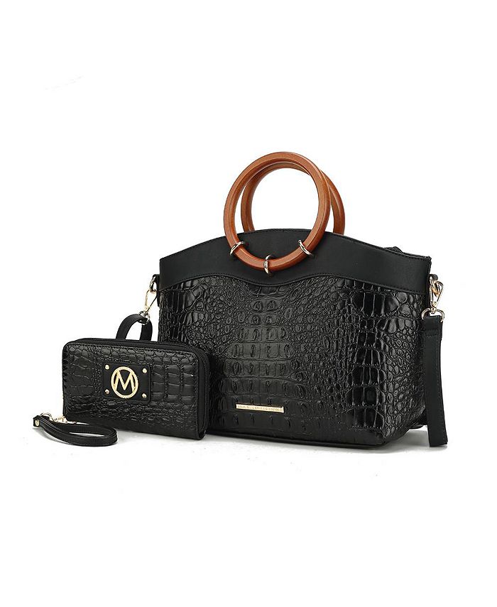 MKF Collection Phoebe Crocodile Embossed Tote with Wristlet Wallet
