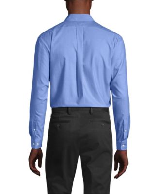 Men's Traditional Fit Solid No Iron Supima Pinpoint Buttondown Collar Dress Shirt