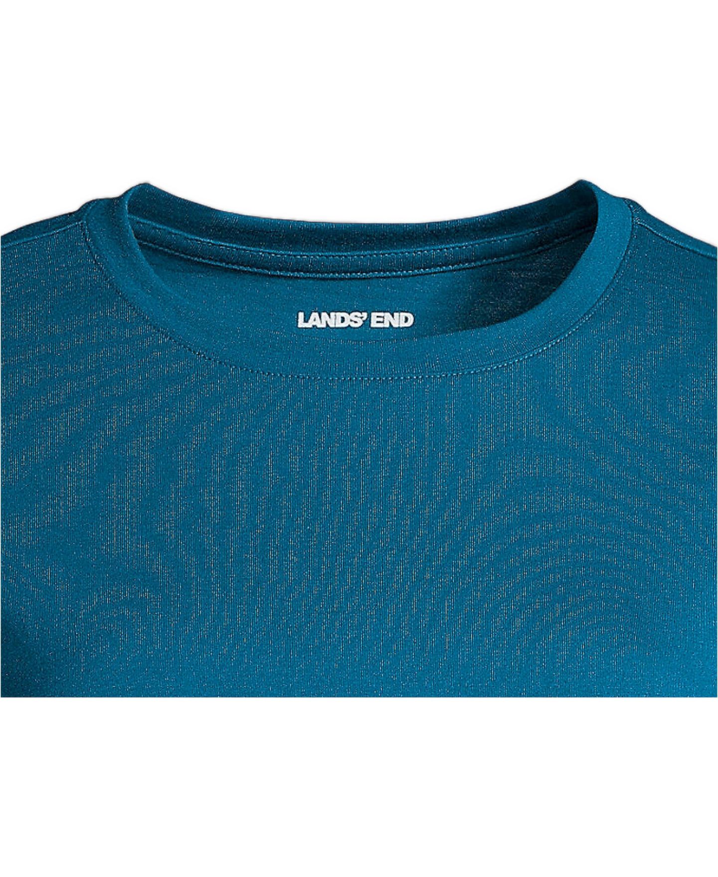 Женская футболка Lands' End Relaxed Supima Cotton Long Sleeve Crew Neck, цвет: Бирюзовый — фото 3