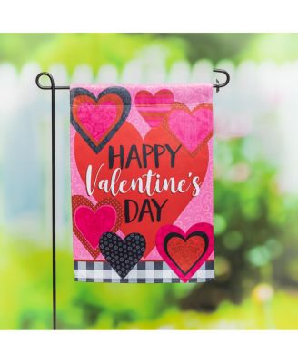 Patterned Valentine Hearts Garden Suede Flag 12.5 x 18 Inches Indoor Outdoor Decor