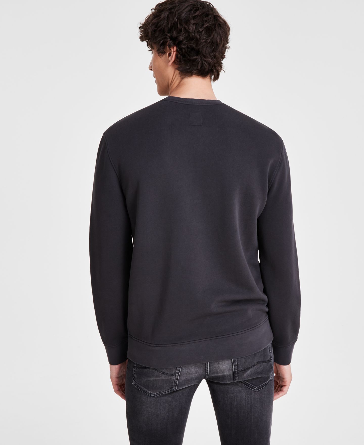 Мужская рубашка A|X Armani Exchange Sun-Faded Fleece, цвет: Чёрный — фото 2