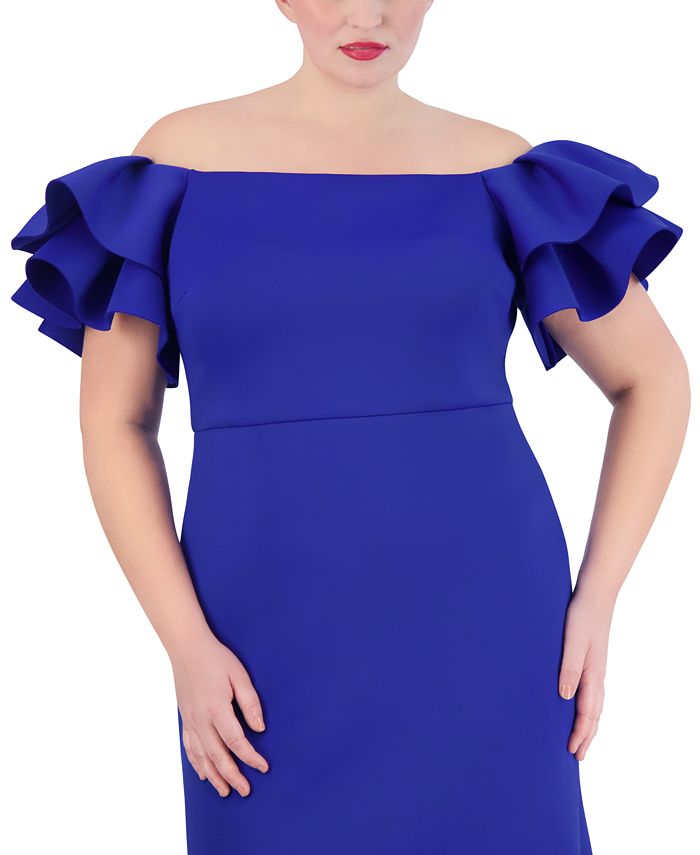 Eliza j off the clearance shoulder ruffle sheath dress