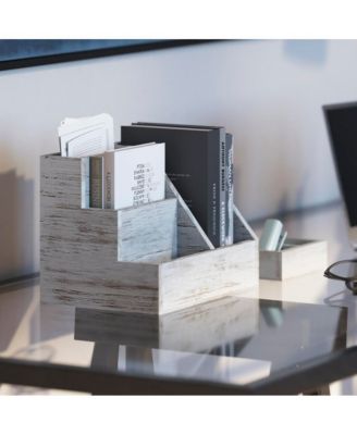 3 Piece Desk Organizer Set- Rustic Mail Organizer For Desktop - Great For Rustic Or Industrial Decor! Makeup Organizer For Vanity