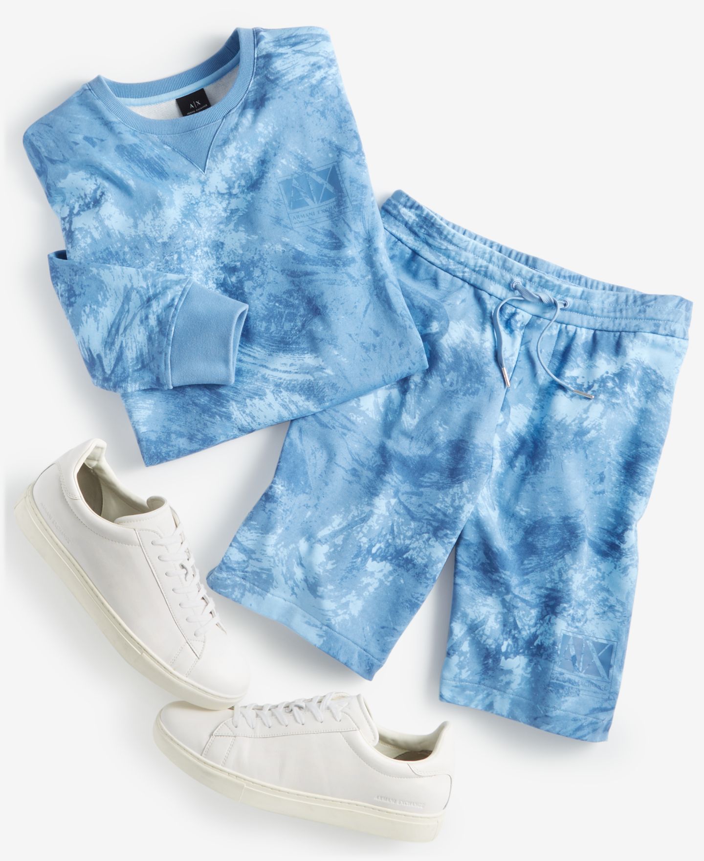 Мужской свитшот A|X Armani Exchange Dip Dyed Fleece, цвет: Синий — фото 6