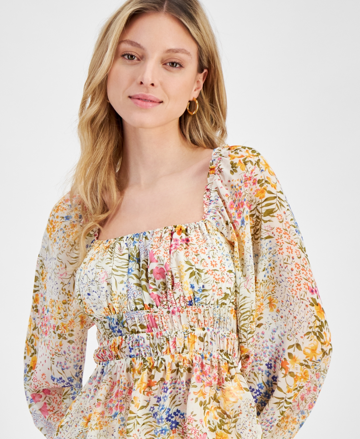 Lucy Paris Women's CamelliaPrint Smocked Top - Floral