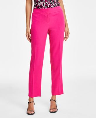 Kasper - Press-Pleat Fly-Front Pants, Regular & Petite Sizes