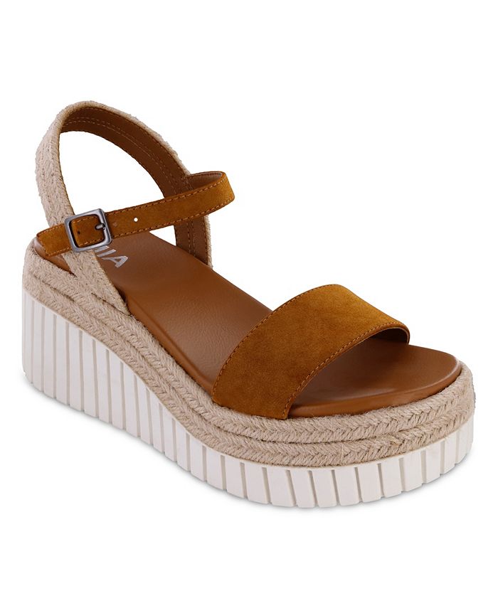 Mia Buckle Wedge Sandals