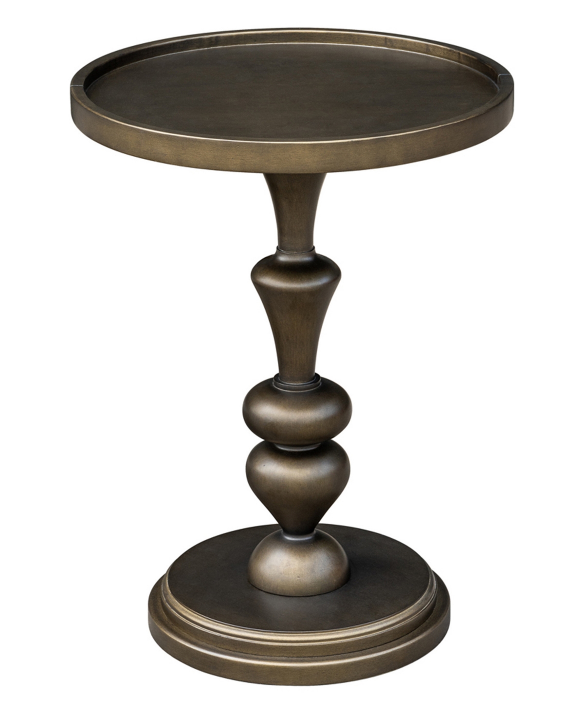 Shop Madison Park Del Mar 18" Plywood And Solid Wood Pedestal Accent Table In Bronze