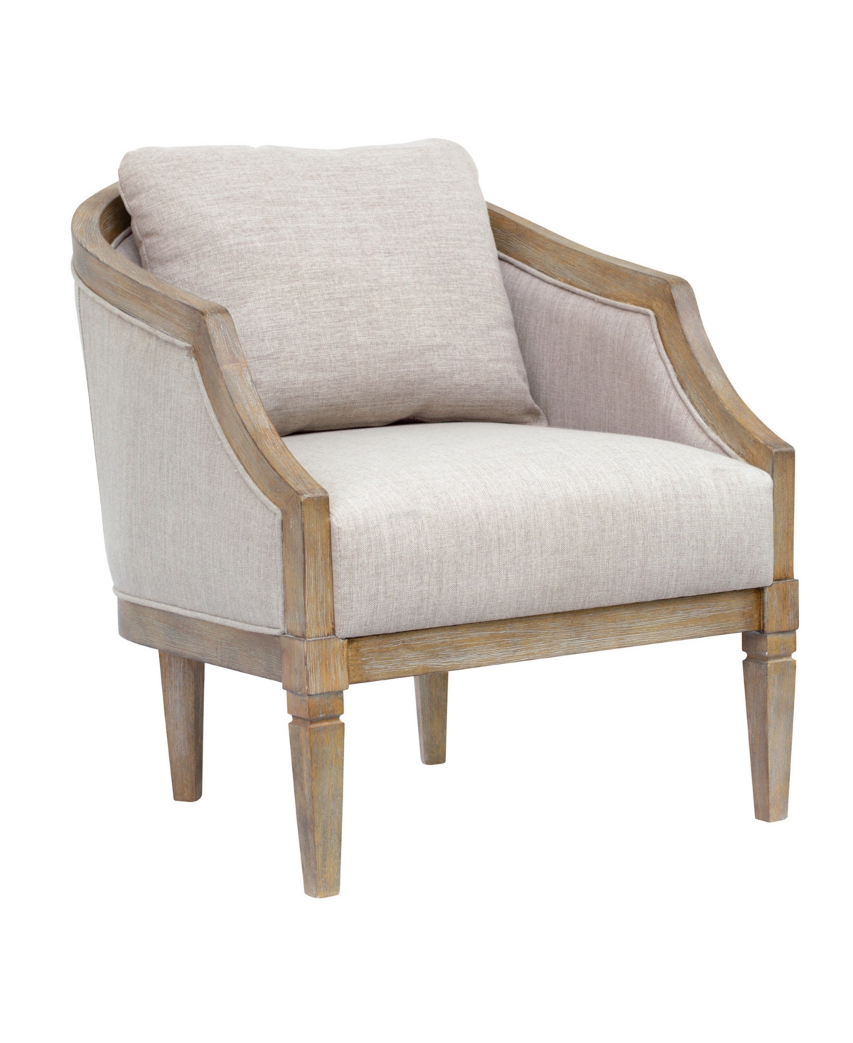 Martha Stewart Collection Martha Stewart Hitney 27" Fabric Upholstered Accent Chair In Natural