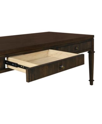 Martha Stewart Kenna 44" Fluted 2-Drawer Wood Coffee Table