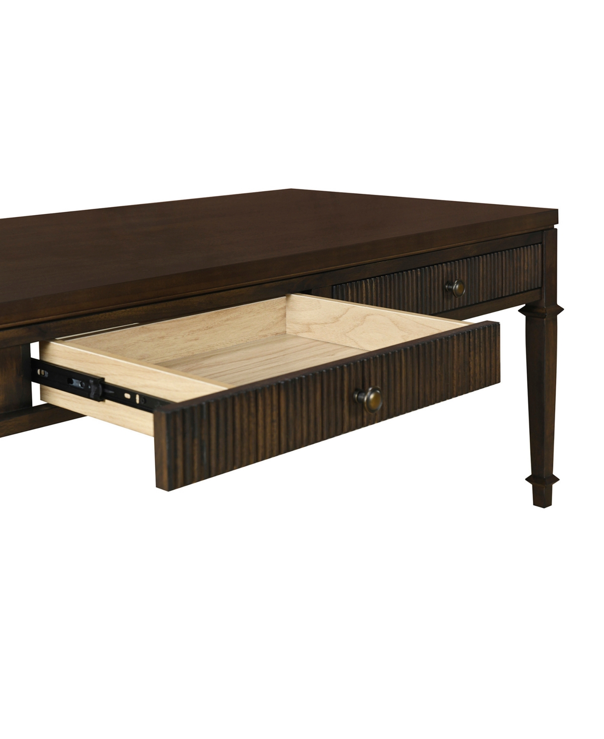 Martha Stewart Collection Martha Stewart Kenna 44" Fluted 2-drawer Wood Coffee Table In Brown