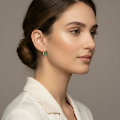 Modern Cubic Zirconia Solitaire Shimmering Drop Earrings