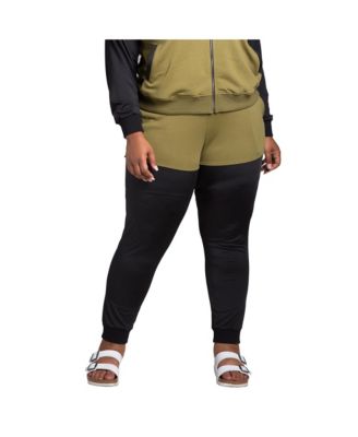 Women's Plus Size Curvy Fit Contrast Blocked Jogger