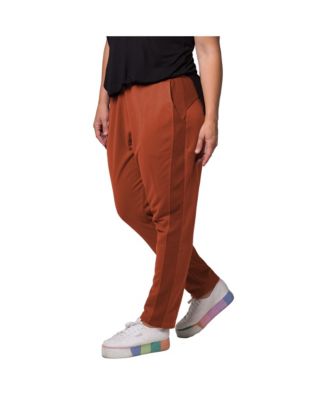 Women's Plus Size French Terry Reverse Side Panel Trouser Jogger