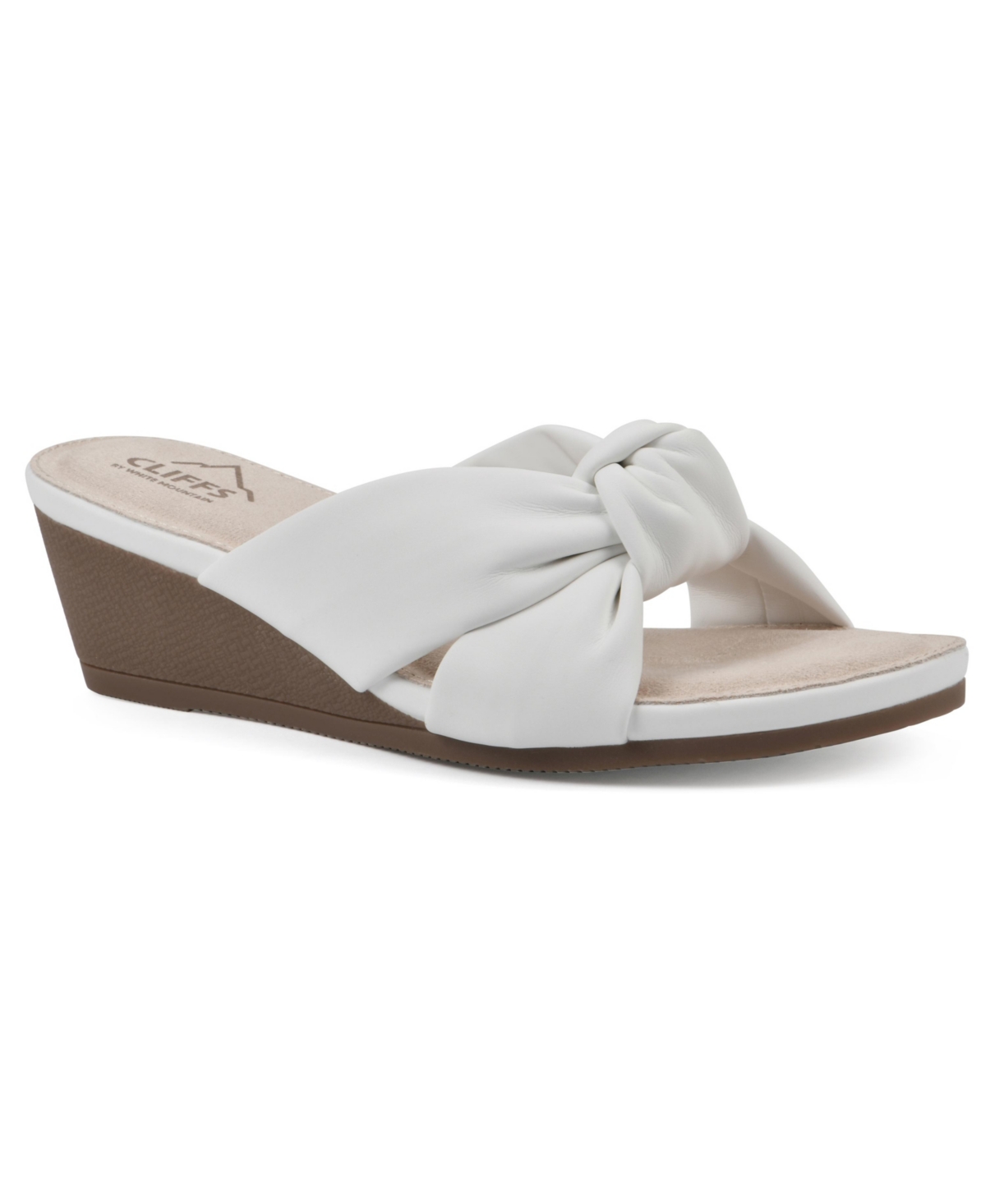 Shop Cliffs By White Mountain Women's Candie Wedge Sandal In White Smooth
