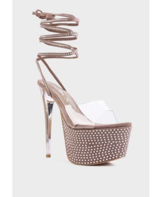 Sugar Mom Strappy Diamante Platform High Heels