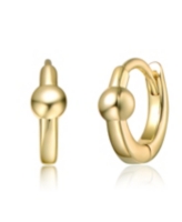 Stylish 14k Gold Plated Round Hoop Earrings - Gold