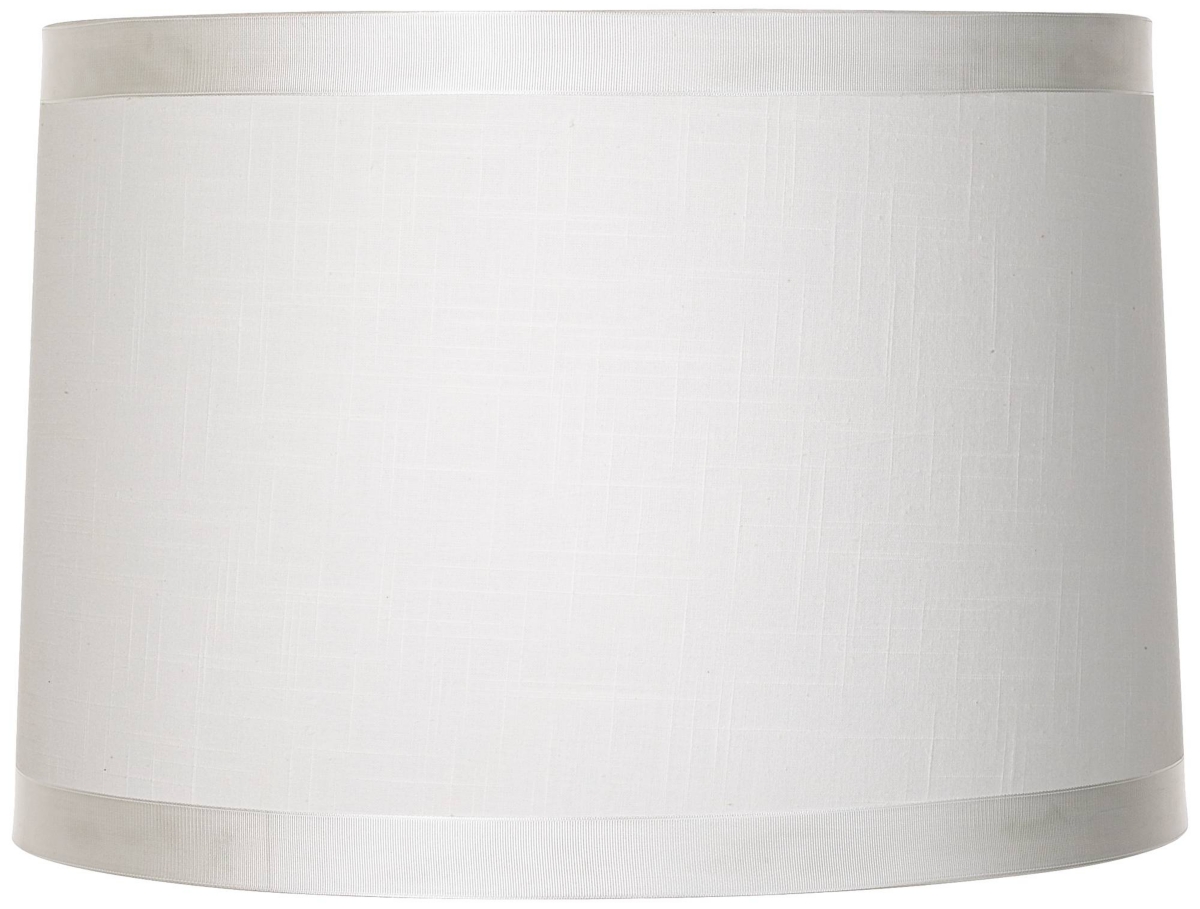 Springcrest White Fabric Medium Drum Lamp Shade 15" Top X 16" Bottom X 11" High (spider) Replacement With Harp A