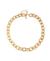14K Gold Plated Cubic Zirconia Round Chain Necklace - Gold