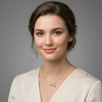 14k Gold Plated Sterling Silver with Cubic Zirconia & Faux Pearl Fern Leaf Pendant Necklace